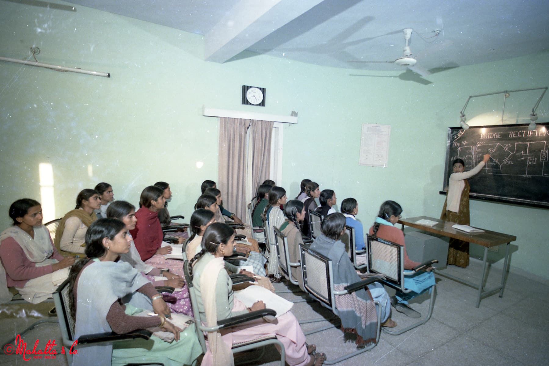 And on women learning about bridge rectifiers at a Haryana electronics facility. (Photo courtesy Mahatta &amp; Sons)