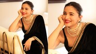 9. Classic black saree with pearls<br />A black drape styled with layered pearls feels old-school glamorous yet modest. Perfect for an elegant Eid dinner where simplicity meets statement.