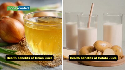 Health benefits of onion juice and potato juice for hair growth (Images: Canva)