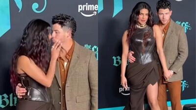 Priyanka Chopra shares a romantic kiss with Nick Jonas at The Bluff premiere in LA