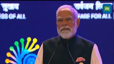 Prime Minister Narendra Modi at the AI Impact Summit in New Delhi on February 19