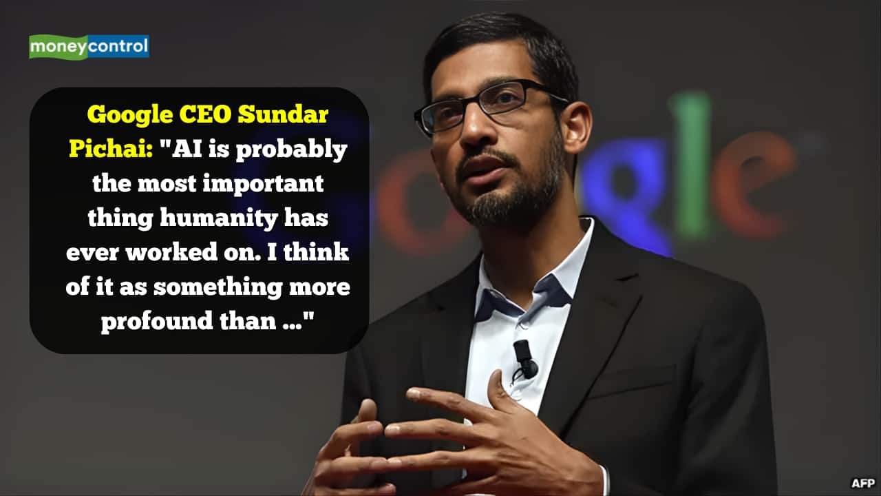 Quote of the Day by Google CEO Sundar Pichai: "AI is probably the most important thing humanity has ever worked on. I think of it as something more profound than ..."
