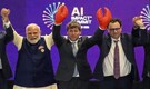 Sam Altman and Dario Amodei moment at AI summit triggers lobster claw meme online