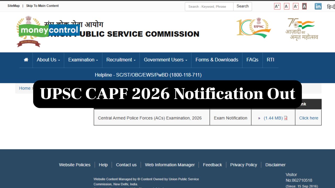 UPSC CAPF 2026 Notification Out, Check Details and Direct Link to Apply ...