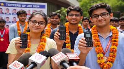 JEE toppers in Kota claim that they have been using keypad phones which sparked a debate online (AI-generated pic)