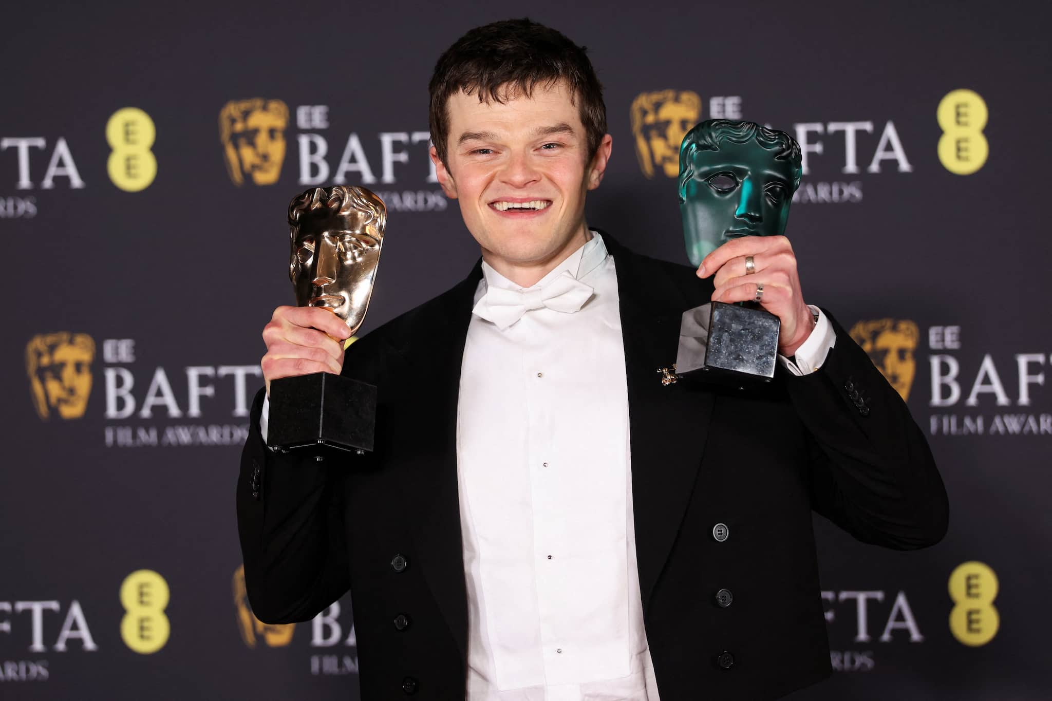 <strong>Leading Actor: Robert Aramayo (I Swear)</strong><br />Robert Aramayo poses with the Leading Actor Award and the Bafta Rising Star Award for 'I Swear' at the 2026 British Academy of Film and Television Awards (BAFTA) at the Royal Festival Hall in the Southbank Centre, London, Britain, February 22, 2026. REUTERS/Suzanne Plunkett
