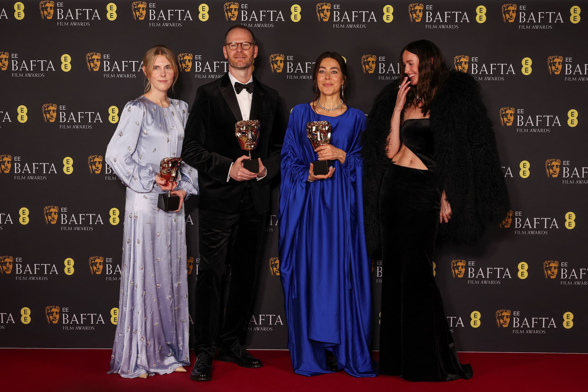 <strong>Film Not in the English Language: Sentimental Value</strong><br />Director Joachim Trier, and cast members Andrea Berentsen Ottmar, Maria Ekerhovd and Inga Ibsdotter Lilleaas pose with the Bafta for the film not in the English language for 