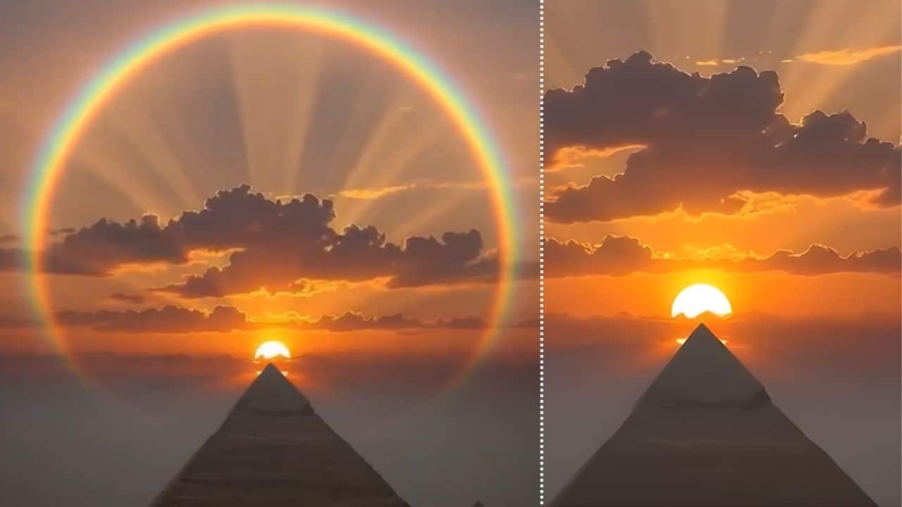 Great Pyramid of Giza: This 4,500-year-old wonder amazes scientists with perfect "solar halo"| WATCH