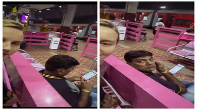 Man seen in women-only area at Indian railway station after foreign vlogger records video