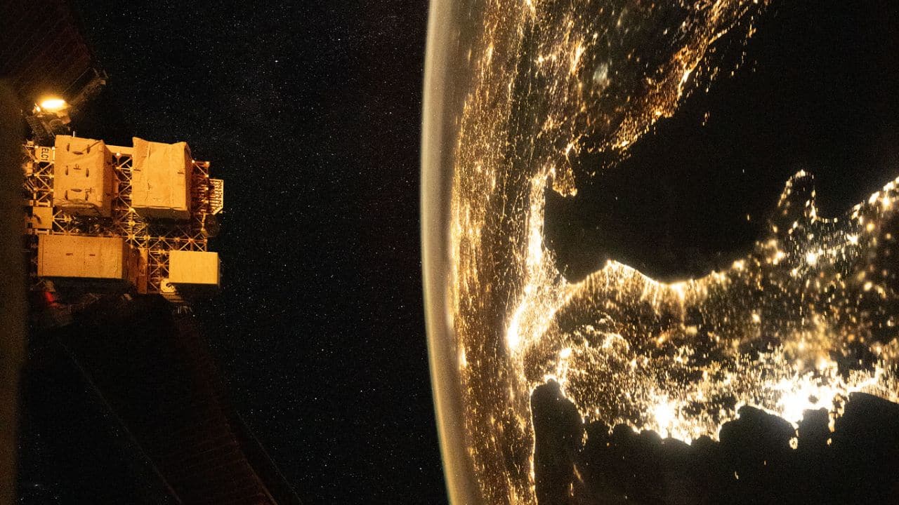 Golden glow over Italy: ISS captures dazzling night lights stretching from Naples to the Alps