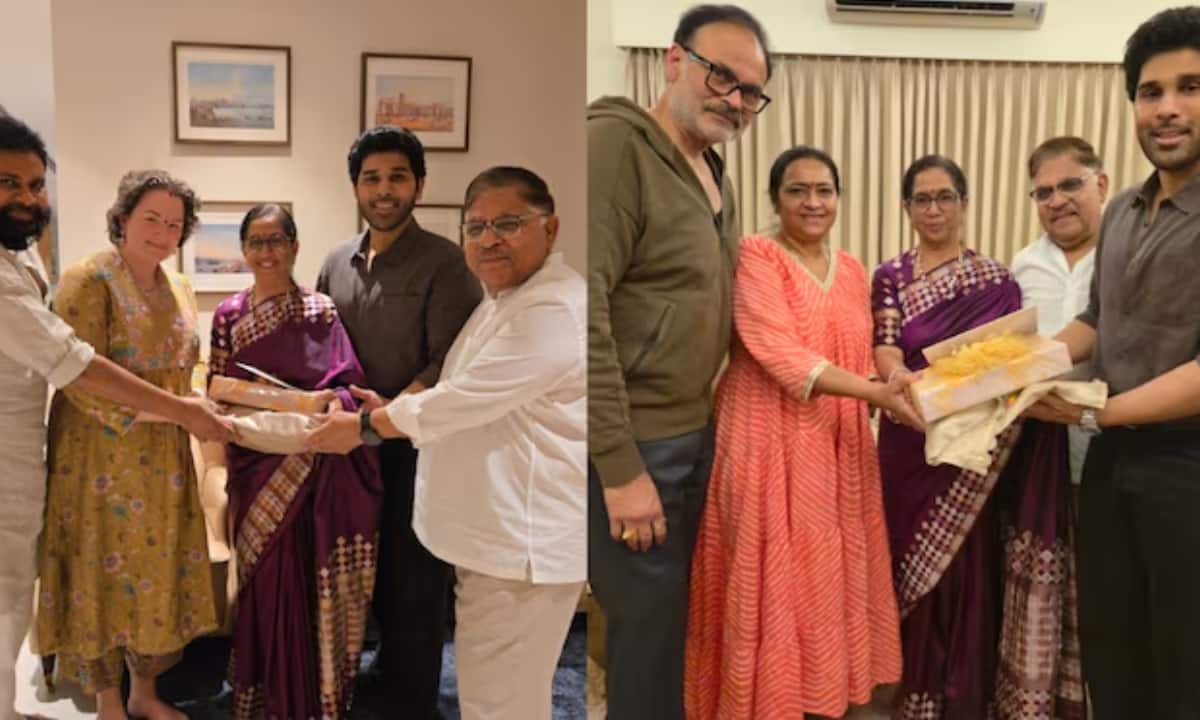Allu Sirish personally invites Pawan Kalyan and Naga Babu ahead of his March 6 wedding with Nayanika Reddy