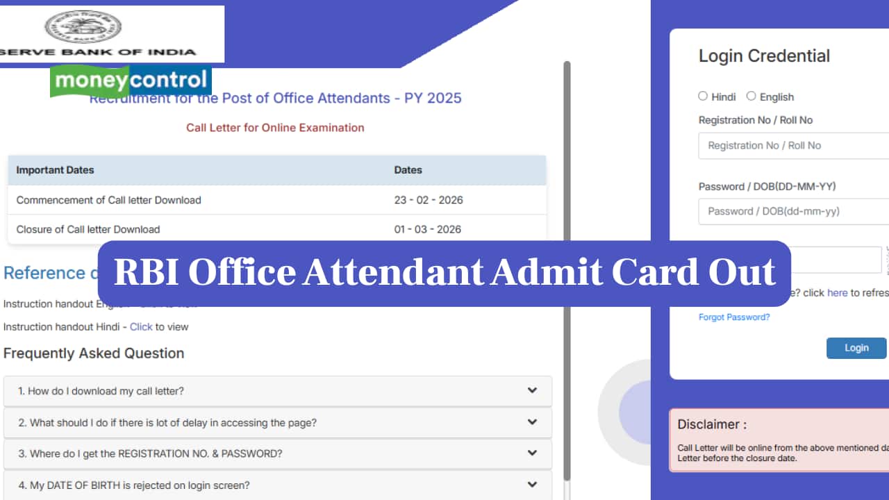 RBI Office Attendant Admit Card 2026 Out, Direct Link to Download Here