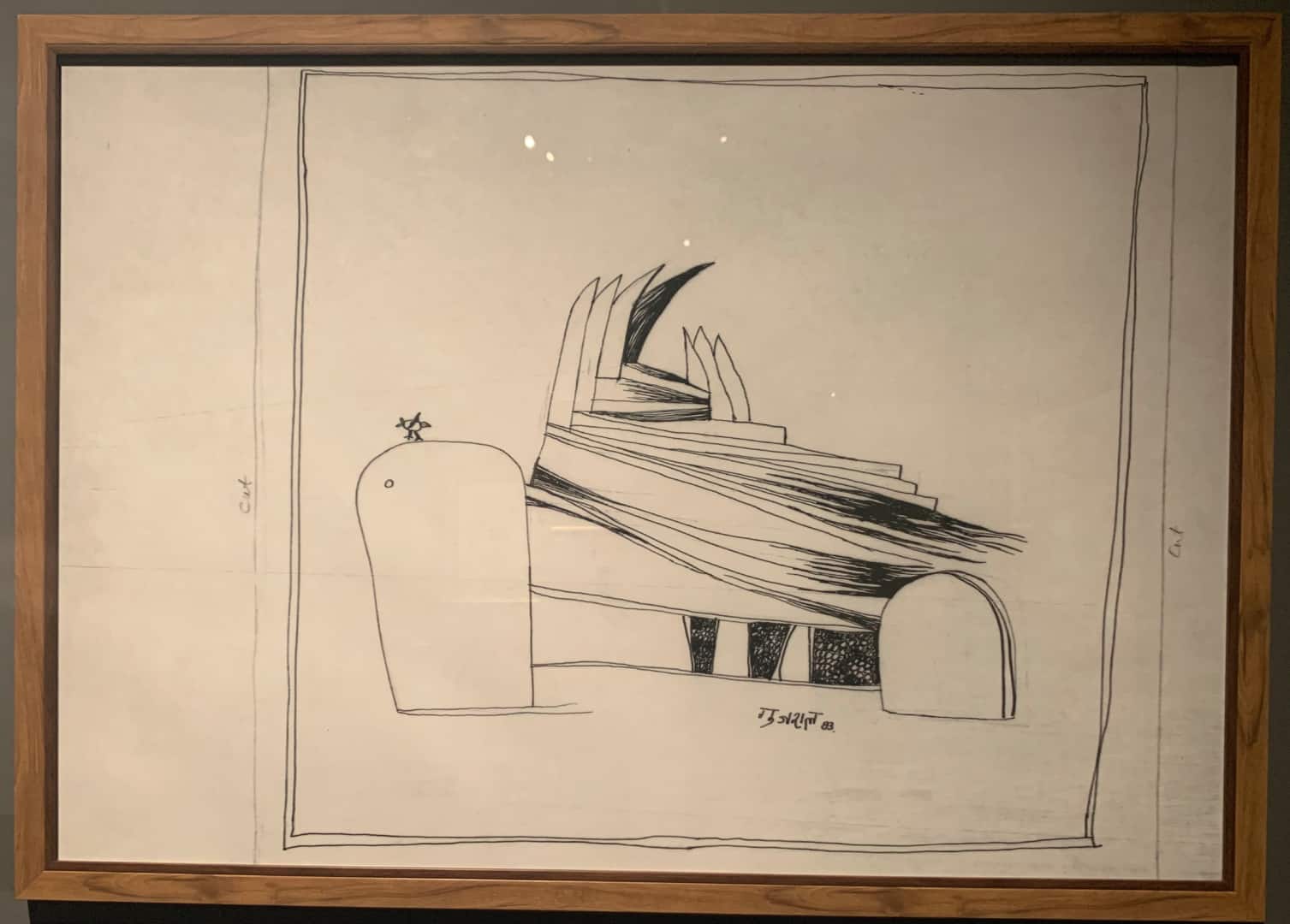 A sketch of the Belgian embassy. Gujral was prolific when it came to drawing.