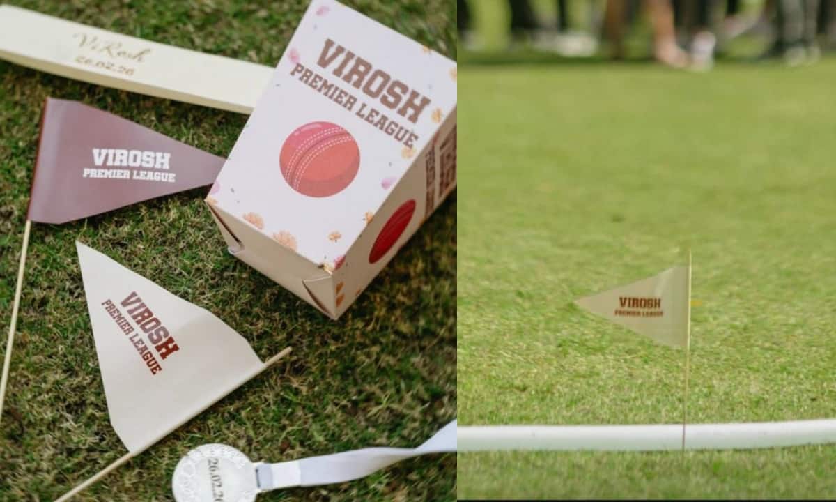 Vijay Deverakonda, Rashmika Mandanna's wedding festivities kick off with 'Virosh Premiere League, 'Team bride and Groom enjoy a game of Cricket with personalised jerseys