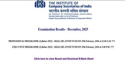 ICSI CS December Result 2026