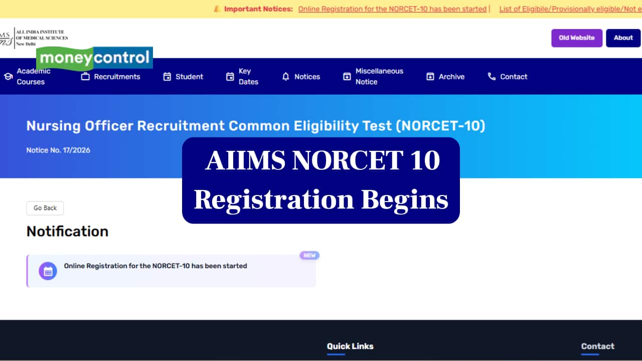 AIIMS NORCET 10 Registration Begins: Apply for Nursing Officer Posts by March 16; Link Here