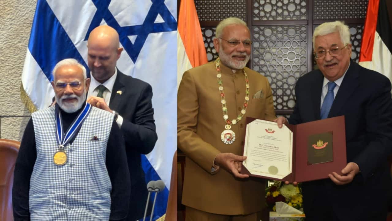 Israel honours PM Modi with top Knesset medal; rare leader decorated by both Israel and Palestine