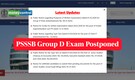 PSSSB Group D Exam Postponed, Check Details Regarding New Date Here