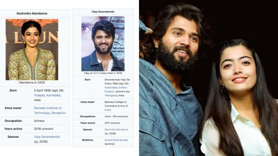 Vijay Deverakonda and Rashmika Mandanna listed as ‘spouses’ on Wikipedia after Udaipur wedding