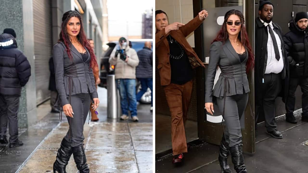 Priyanka Chopra impresses in monochromatic corseted blazer and trousers, makes streetwear look stylish