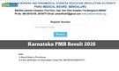 Karnataka PMB Result 2026 OUT @ pmbkarnataka.org, direct link to Paramedical Board result here