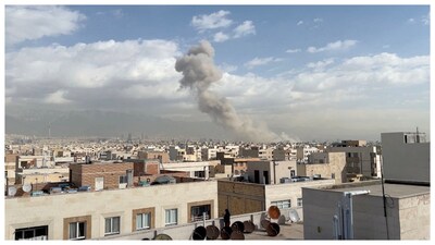 Smoke rises following an explosion, after Israel's Defence Minister Israel Katz said Israel had launched a pre-emptive attack against Iran, in Tehran. (Courtesy: Reuters photo)