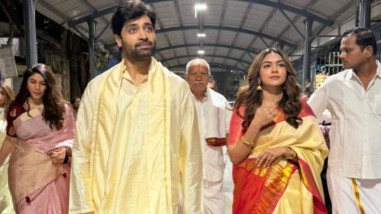 Mrunal Thakur and Adivi Sesh visit Tirumala to seek blessings ahead of Dacoit’s release