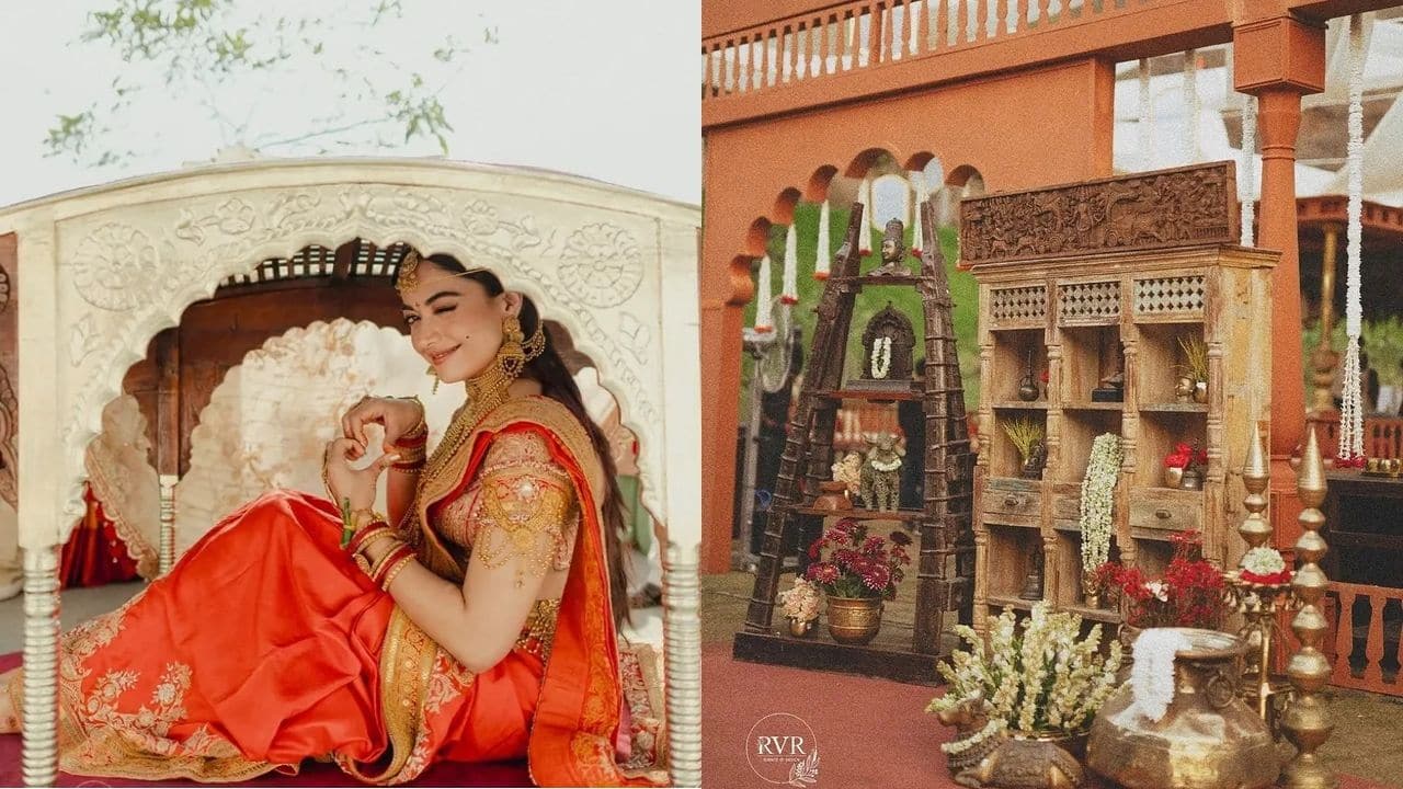 Rashmika Mandanna winks from palki as Vijay Deverakonda waits with sword; Inside their ‘periodic era’ wedding decor