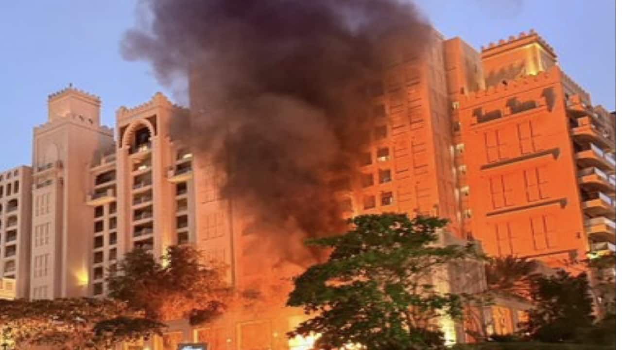 Dubai’s iconic Palm Jumeirah hit by missile debris as Iran strikes spread across Gulf | Watch