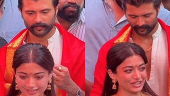 Rashmika Mandanna and Vijay Deverakondaseek blessings at Tirupathi Balaji Temple after the wedding, Watch