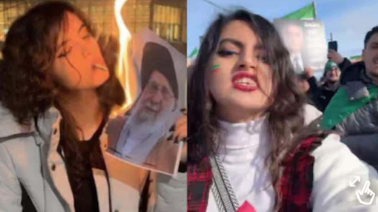 Woman who earlier lit cigarette with Khamenei's burning picture celebrates his death: 'I said we'd dance on your grave'