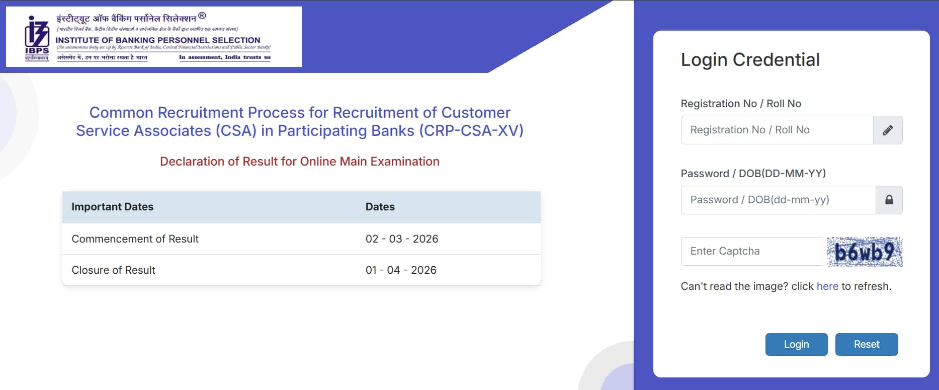 IBPS Clerk Mains Result 2026 declared at ibps.in, direct link to Customer Service Associates result