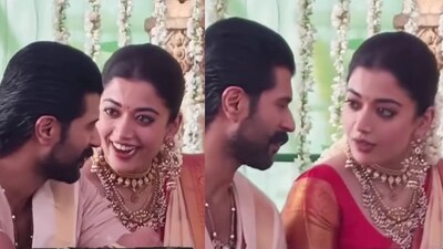 Rashmika Mandanna and Vijay Deverakonda’s first look from Sathyanarayan Puja at their newly constructed farmhouse revealed