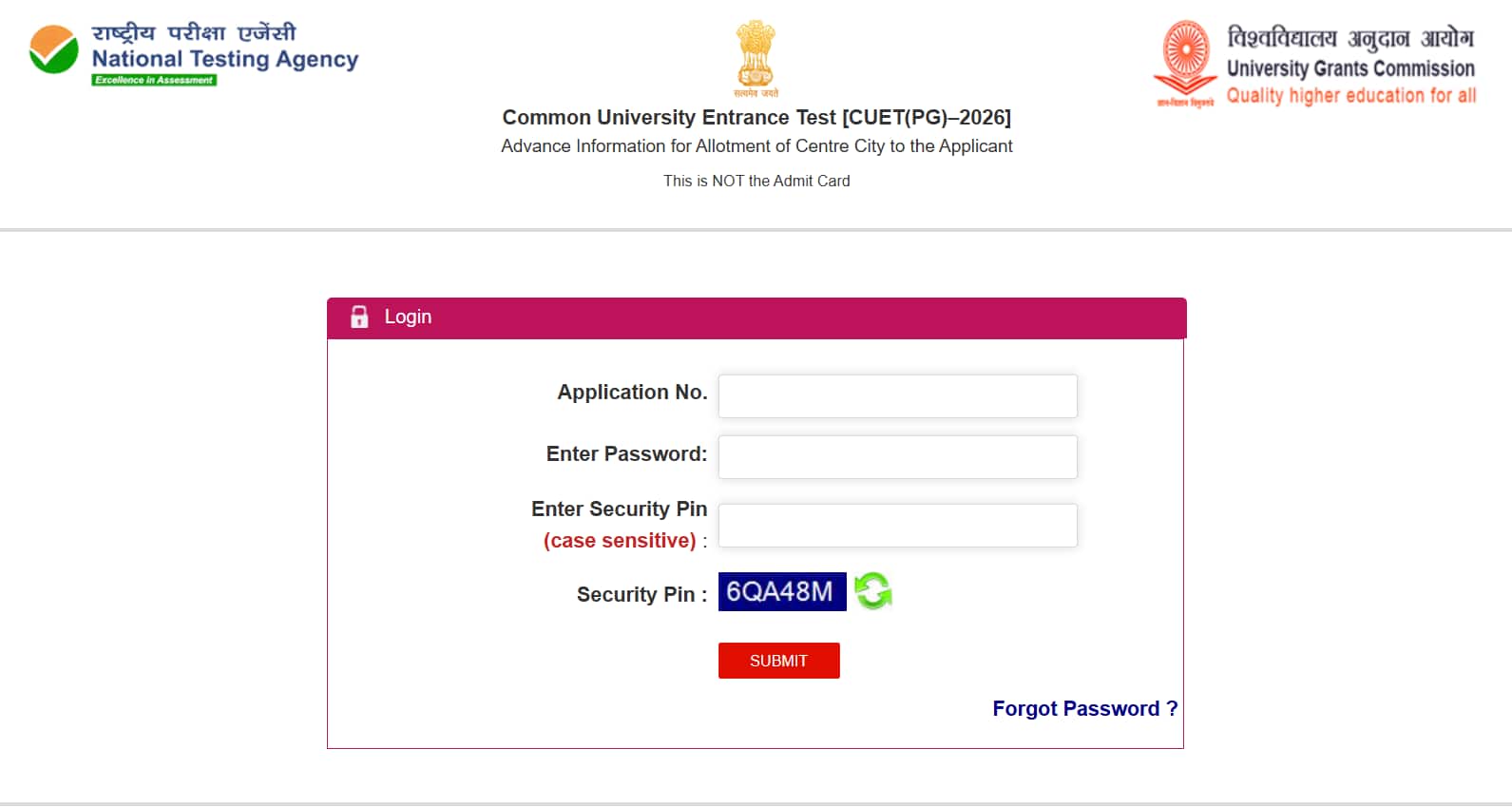 CUET PG Exam City Slip 2026 released for March 8 to 10 exams @ exams.nta.nic.in, direct link here