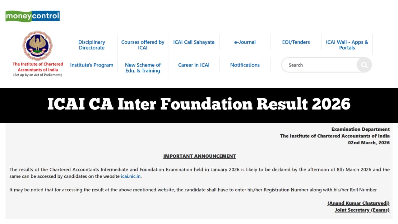 ICAI CA Inter, Foundation Result 2026 Date Announced: CA January results by March 8 @ icai.nic.in