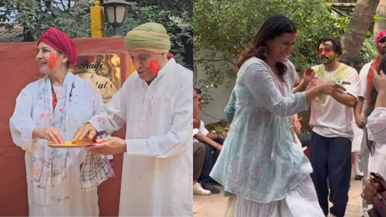 Shabana Azmi, Javed Akhtar, Mannara Chopra light up Holi bash with colours, dance and more: Watch
