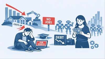 Gen Z’s money troubles are getting worse as many borrow more just to get by, especially with high interest rates and slow wage growth, reports have found. (AI-generated image)