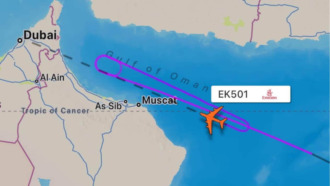 Rare ‘double reverse’ by Mumbai-Dubai Emirates flight as UAE intercepts ballistic missiles | Take a look