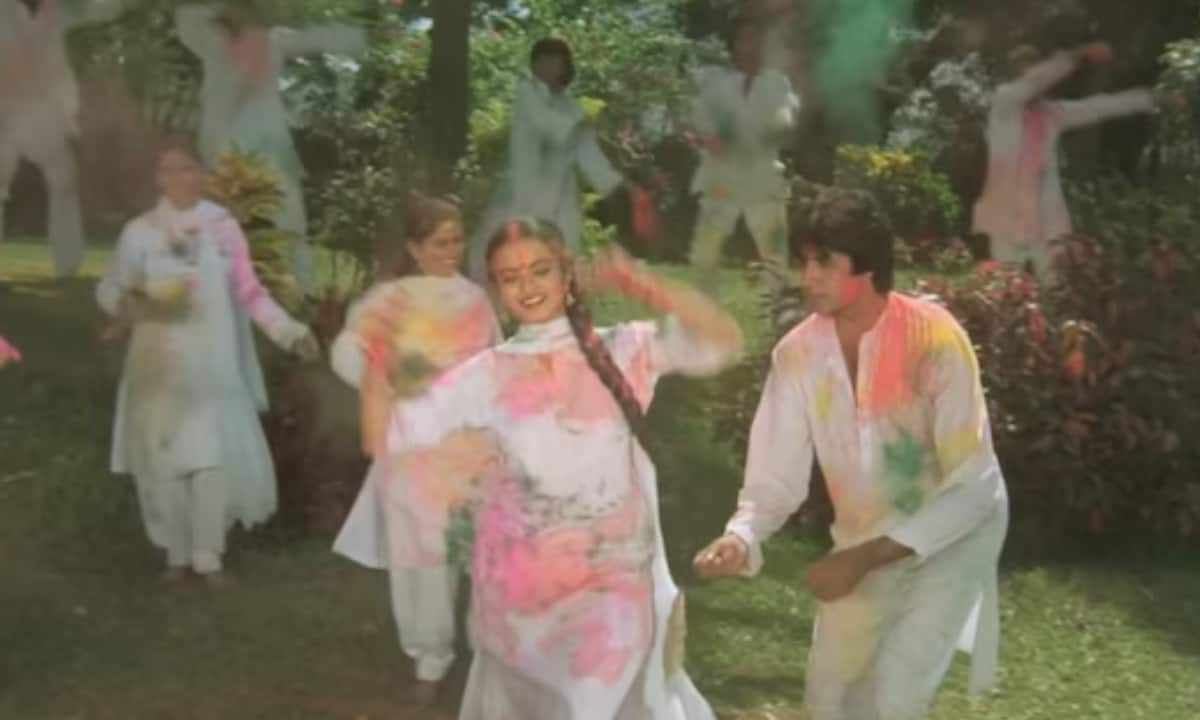 Silsila<br />Amitabh Bachchan’s performance of “Rang Barse” in Silsila (1981) has become perhaps the most identified Holi song in Hindi cinema. The vibrant scene, layered with nostalgia, passion and chemistry, didn’t just capture the festival’s spirit — it helped define how Holi is celebrated in Bollywood films.