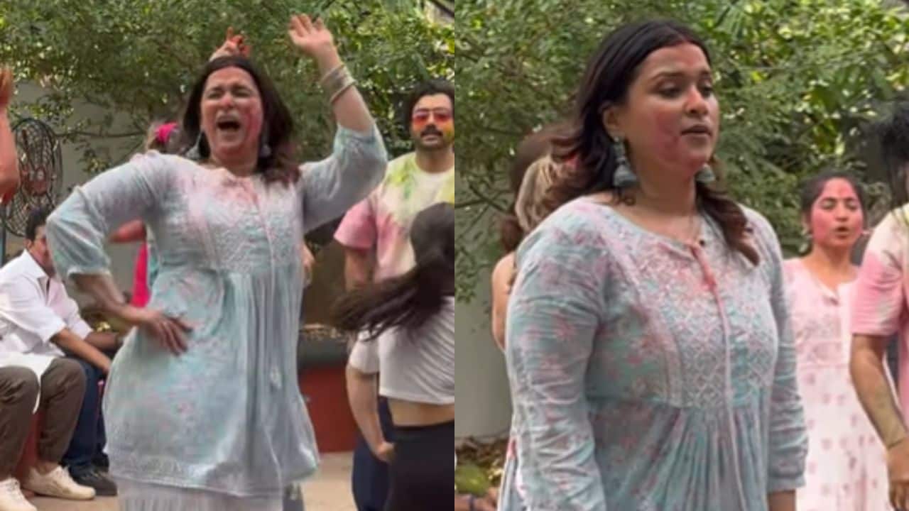 Mannara Chopra, cousin of Priyanka Chopra, was also among the guests at Shabana Azmi and Javed Akhtar’s Holi bash.  In several videos doing the rounds on social media, the former Bigg Boss contestant is seen dancing with full enthusiasm, matching steps with friends, breaking into energetic thumkas, and completely soaking in the festive spirit of colours and celebration.