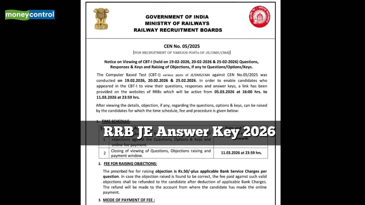 RRB JE Answer Key 2026 (OUT): Direct link to download CBT 1 response sheet and raise objections here