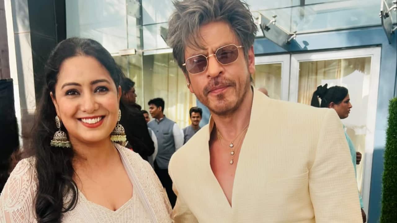 Harshdeep Kaur adds musical magic Harshdeep Kaur, a well-known playback singer, was also present at the festivities and looked equally gorgeous in an intricately crafted off-white Anarkali suit. The ensemble's bodice and sleeves are embellished with subtle sequin work that lends a gentle shine and delicate white-on-white embroidery. The singer also performed the bridal entry song. Harshdeep Kaur adds musical magic Harshdeep Kaur, a well-known playback singer, was also present at the festivities and looked equally gorgeous in an intricately crafted off-white Anarkali suit. The ensemble's bodice and sleeves are embellished with subtle sequin work that lends a gentle shine and delicate white-on-white embroidery. The singer also performed the bridal entry song.