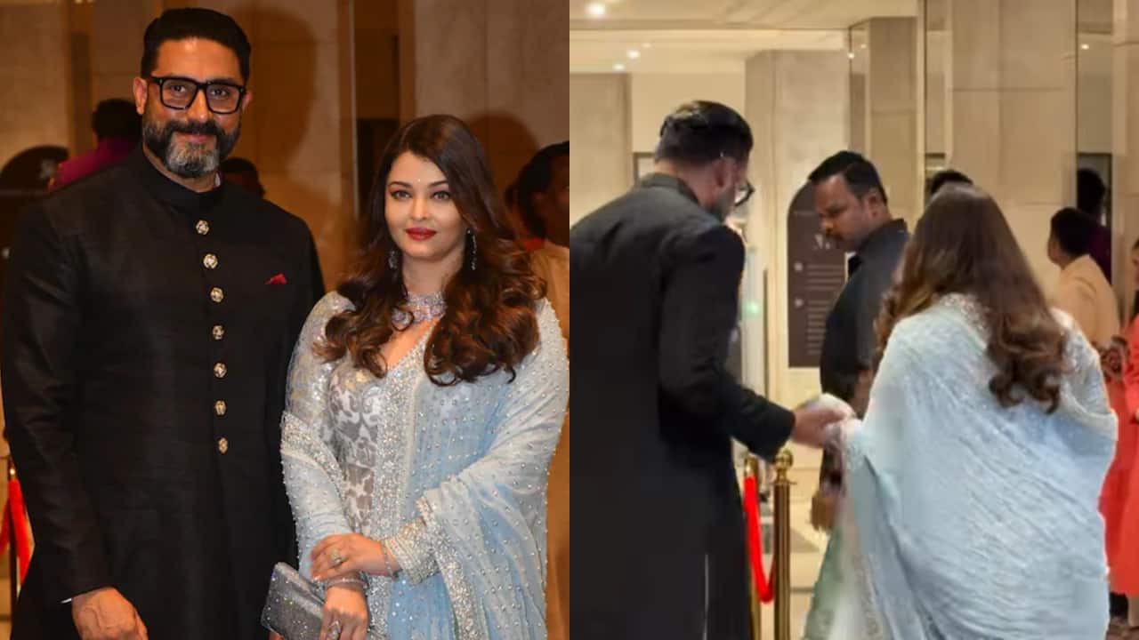 Aishwarya Rai Bachchan and Abhishek Bachchan turn heads Aishwarya Rai Bachchan and Abhishek Bachchan, a power couple, looked amazing. A picture-perfect scenario was created when Abhishek complemented Aishwarya in a regal sherwani while she shone in a gorgeously embroidered saree. Aishwarya Rai Bachchan and Abhishek Bachchan turn heads Aishwarya Rai Bachchan and Abhishek Bachchan, a power couple, looked amazing. A picture-perfect scenario was created when Abhishek complemented Aishwarya in a regal sherwani while she shone in a gorgeously embroidered saree.