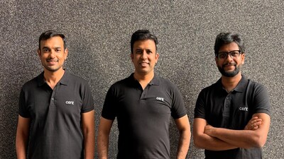 Cent founders Shashank ND (M), Anshul Khandelwal (L) and Arpit Garg (R)