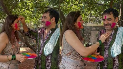 Pankaj Tripathi celebrates Holi with wife Mridula
