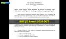 SSC JE Result 2026 declared @ ssc.gov.in; check Paper 1 result, final answer key here