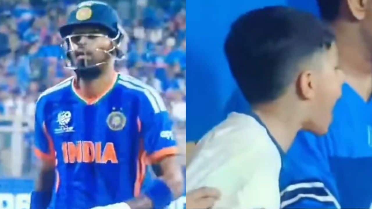 Hardik Pandya's son Agastya gets angry after his father’s dismissal in T 20 World Cup Semi-Final against England, watch video