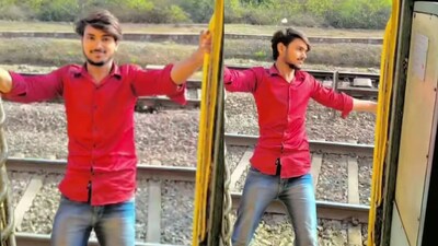 Man falls from moving train after hitting pole.  (Image: nishadji3207/ Instagram)