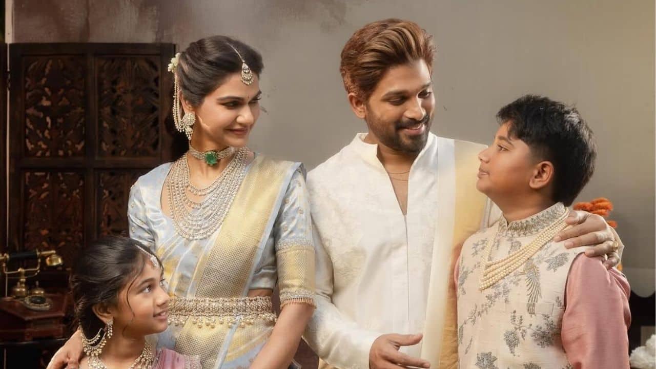 Allu Arjun and wife Sneha Reddy shine at Allu Sirish’s wedding with heartwarming family moments, see here