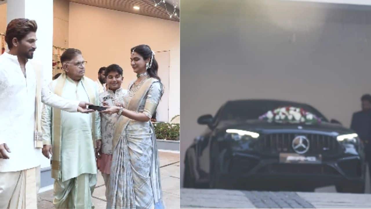 Allu Arjun surprises wife Sneha Reddy with Luxury Mercedes on 15th wedding anniversary, watch video